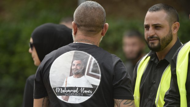 Mourners at Mohammed “Mick” Hawi funeral at Arncliffe Mosque. 