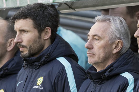 Tough night: A tough debut for van Marwijk in his first game as Socceroos coach.