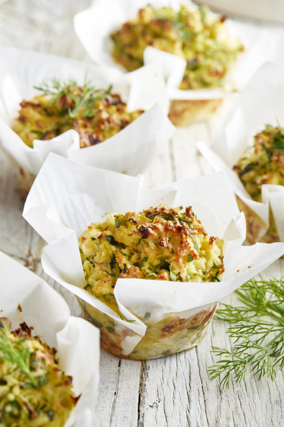 These easy muffins are packed with the flavours of spanakopita.