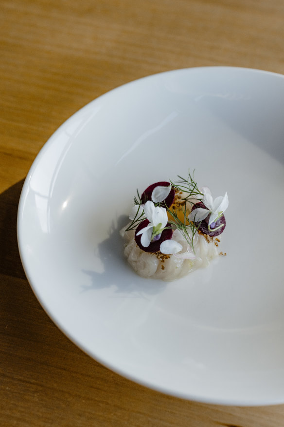 The menu features local produce from Orange. 