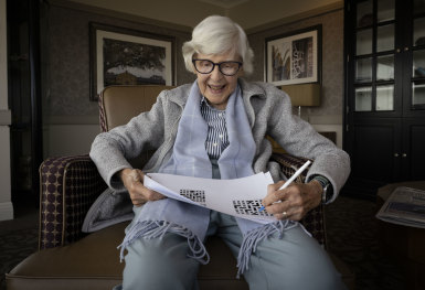 Nancy Sibtain, 97, is still a keen writer of cryptic crosswords.