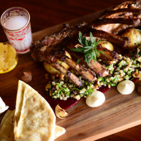 Meat and dips.