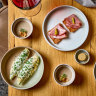 Snacks from the five-course set menu at Flotilla in Newcastle.