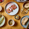 Snacks from the five-course set menu at Flotilla in Newcastle.