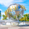 Universal Studios’ iconic globe at the main entrance.