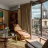 The stylish suites feature modernist art, and custom furnishings offset with antique pieces.