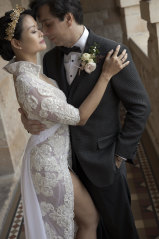 Pali and Marcelo Delgado on their wedding day in November 2019.