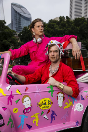 The duo customised and modified an electric car for the Sydney Festival.