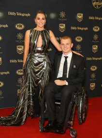 Alex McKinnon and Teigan at the 2017 Dally M awards.