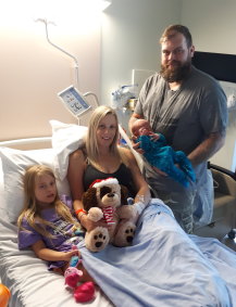 Hayley Scargill and Bradlea Aitken welcomed baby Jasper on Christmas Day.