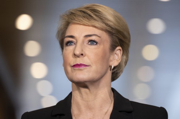 Rachelle Miller worked for Michaelia Cash, pictured, for eight months until July 2018.