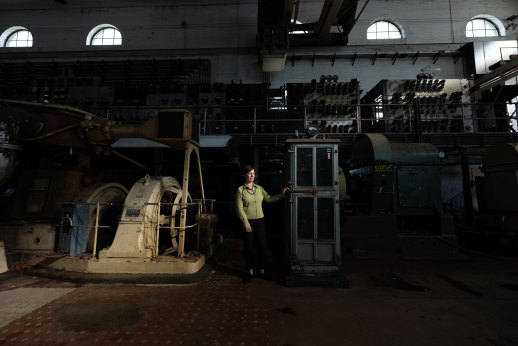 Executive Director of the Sydney Harbour Federation Trust, Janet Carding, in the historic powerhouse on Cockatoo Island.