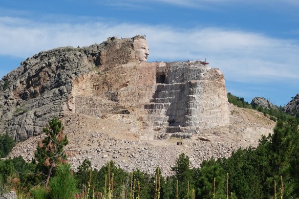 Crazy Horse famously refused to have his image taken so it’s fair to assume he might not have been thrilled to discover he’s being immortalised in a 195-metre-long sculpture.