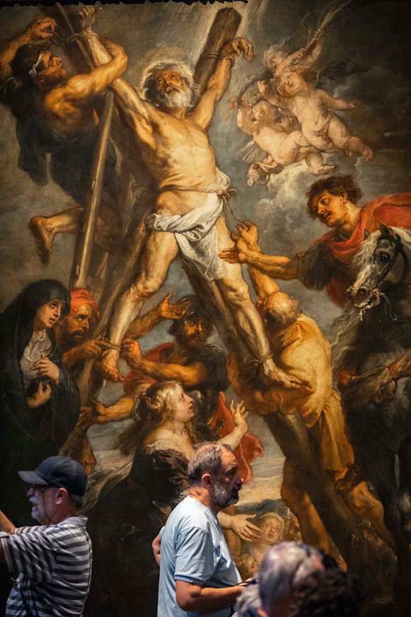 "The Martyrdom of St. Andrew" by Flemish master Peter Paul Rubens in the Rubenshouse in Antwerp, Belgium. 