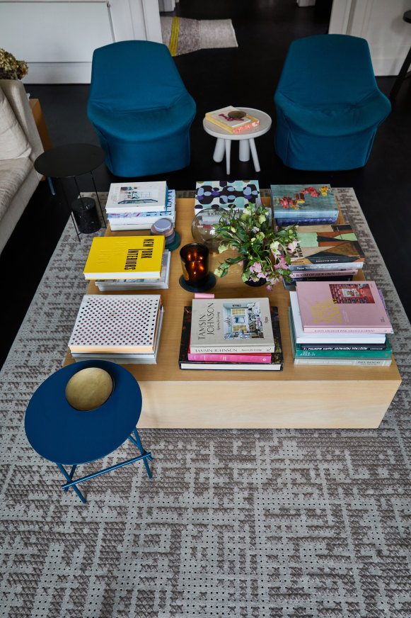 “This coffee table by Zuster is one of the first pieces we bought, many years ago,” says Lou. “It accommodates my stacks of books on design, art and interiors.”
