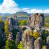 The Bastei is a famous rock formation in Saxon, Switzerland.