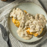 Not your typical biscuits… Southern-style biscuits and gravy.