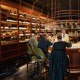 Inside the lavish restaurant.