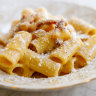 Pasta carbonara from Sarah Cicolini, a young gun chef from Santo Palato in Rome.