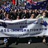 Anti-immigration protesters marched in Sydney in August.