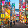 The Shinjuku district in Tokyo. Australians flocked to Japan in record numbers in 2024.