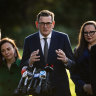 Planning Minister LIzzie Blandthorn (second left) with Premier Daniel Andrews this week.
