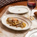 Pici carbonara with guanciale.