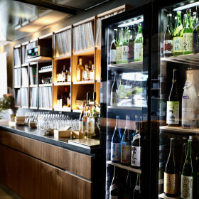 The bar specialises in sake. 