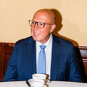 Peter Dutton on the campaign trail today.