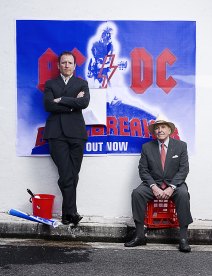 Portrait of  David and Robert Albert photographed in a back lane in Waterloo, Sydney.