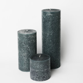 Candle Kiosk textured candle trio.