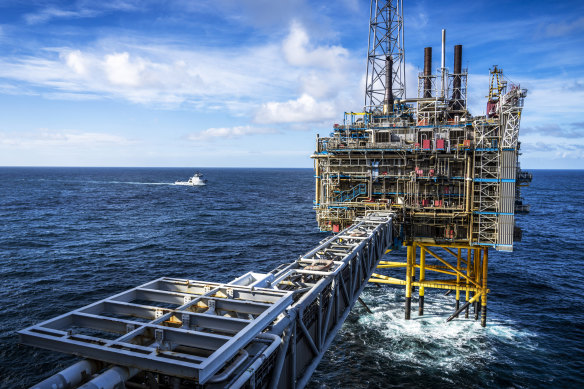 A Norweigan gas platform in the North Sea.