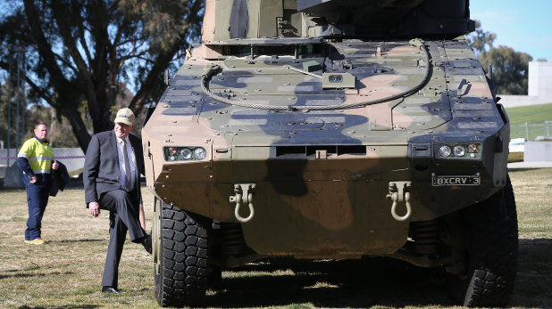 The Rheinmetall Boxer CRV at Parliament House.