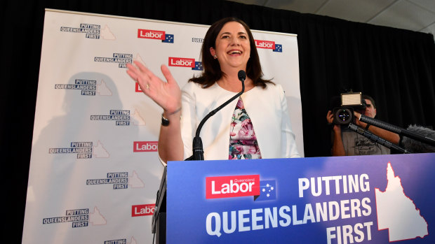 Queensland Premier Annastacia Palaszczuk addresses supporters at Darra's Cementco Bowls Club to start Labor's 2017 state election campaign.