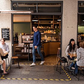 Outside the Potts Point cafe.