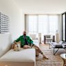 “I wanted the home to feel collected and calm,” says Gurtler. The artwork is by Alexander Brown, the sofa is from MCM House.