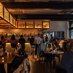 Inside the restaurant.