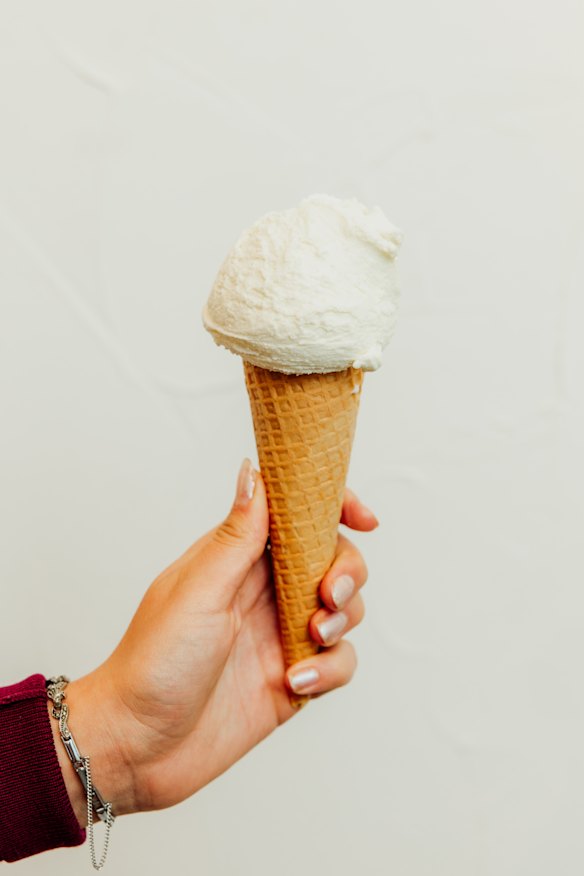 A ricotta gelato cone. 