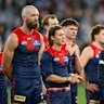 Max Gawn cuts a forlorn figure after the final siren.