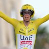 Tadej Pogačar after winning a stage in the 2024 Tour de France.