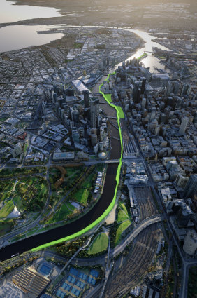 An artist’s render of the planned Greenline Project.