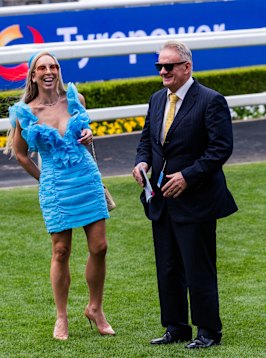Mark Latham and Nathalie Matthews at Randwick Racecourse last year.