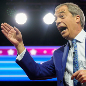 Nigel Farage at the Conservative Political Action Conference in the US in March 2023.