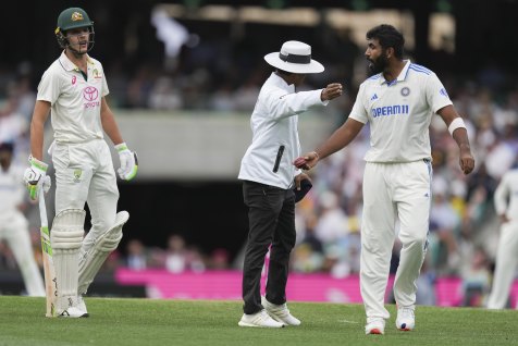 Sam Konstas and Jasprit Bumrah were involved in a skirmish in Sydney.