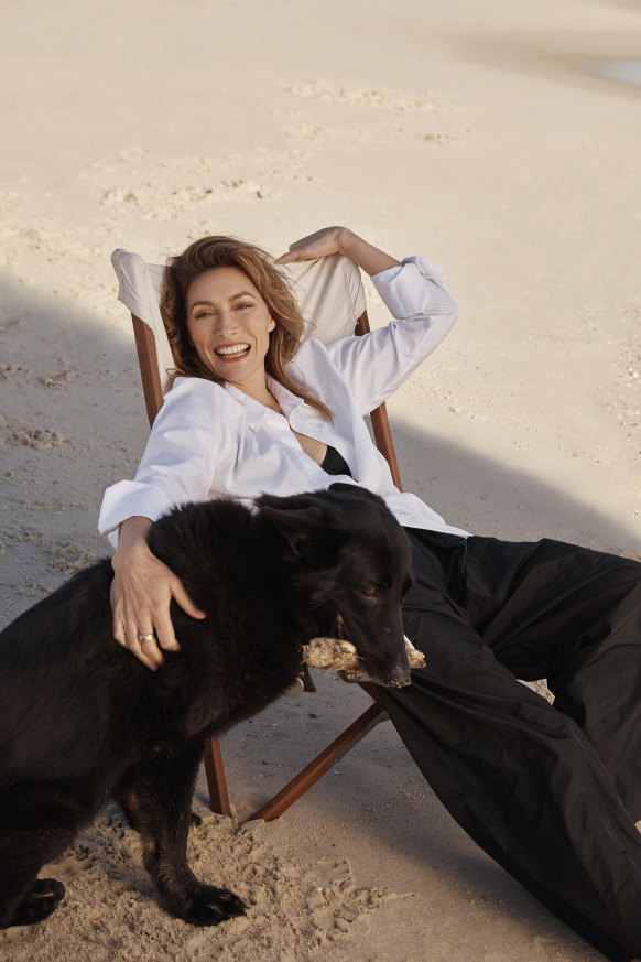 Claudia wears Michael Lo Sordo shirt from Net-a-Porter. Bondi Born bikini top. Dries Van Noten pants from David Jones.