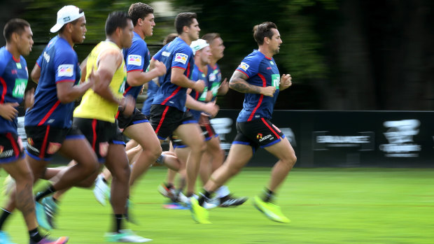 Leading from the front: Mitchell Pearce will co-captain the Knights in 2018.
