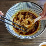 Xian wontons swimming in chilli oil at TBC by Grape Garden Beijing Cuisine.