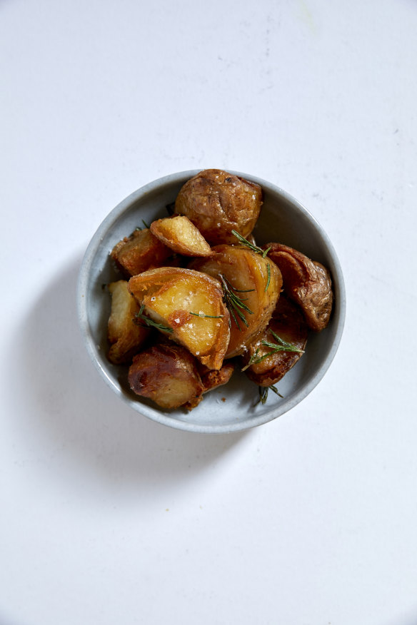 Supernaturally crunchy spuds: Fred’s wood-oven roasted potatoes.