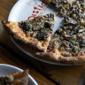 Salsiccia e funghi pizza at La Disfida in Haberfield.