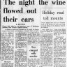 The night the wine flowed out their ears